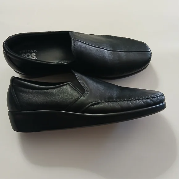 SAS Black Leather Comfort Loafers Women. - Picture 6 of 16